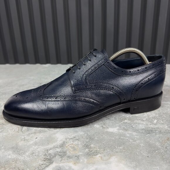 Louis Vuitton Derby Dress Lace Up Blue Taiga Leather 7 LV or 8 US or 41 EUR - Picture 11 of 17